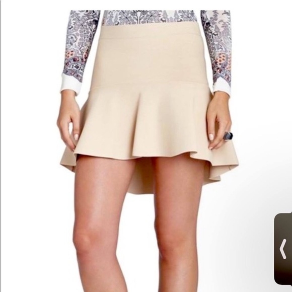 BCBG MaxAzria Natural Evelyn High-Low Flare Skirt Size M - Picture 1 of 16